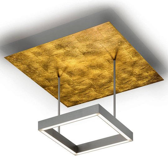 Dimbar LED-taklampa Demeter med bladguld