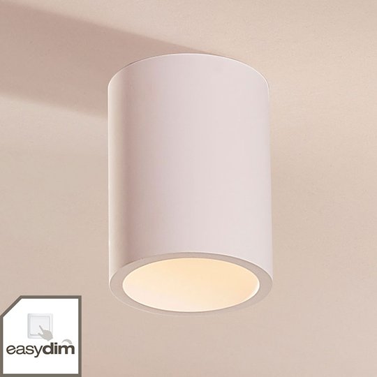 Rund Easydim-LED-taklampa Natalie av gips