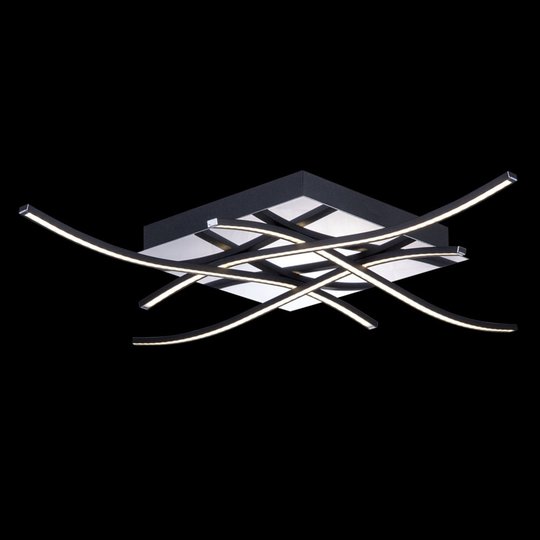 LED-taklampa Spiner, svart, 61 x 61 cm