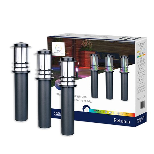Müller Licht tint Petunia LED-gånglampa 3-pack