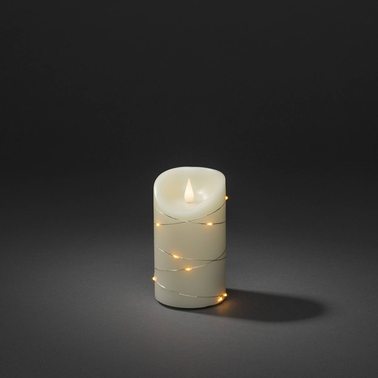 LED-vaxljus creme färgtemperatur bärnsten Ø 7,5 cm
