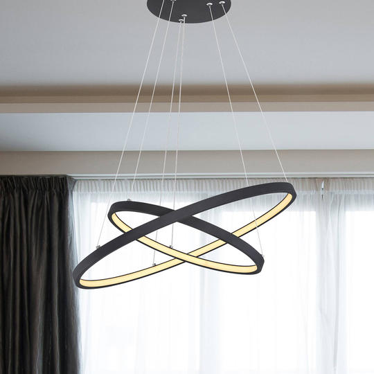 LED-hänglampa Ralph, 2 lampor, svart