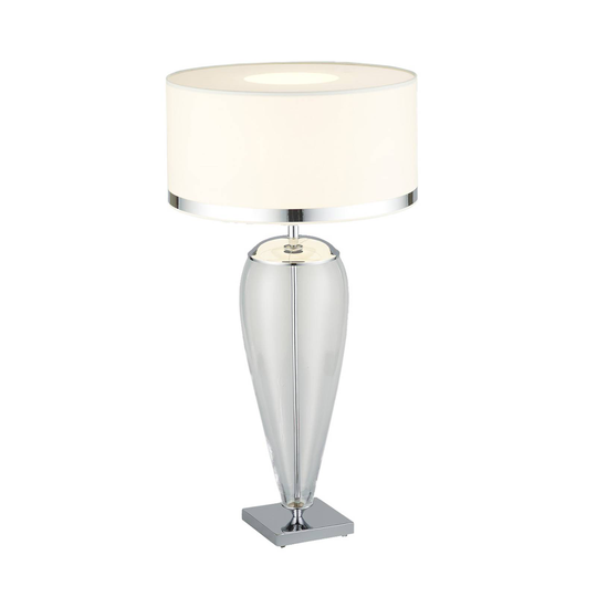 Bordslampa Lund, vit/transparent, höjd 70 cm