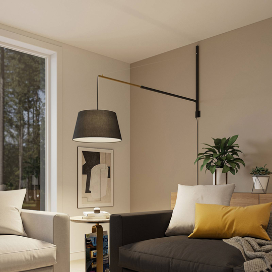 Lucande Beleza vägglampa med utdragbar skärm