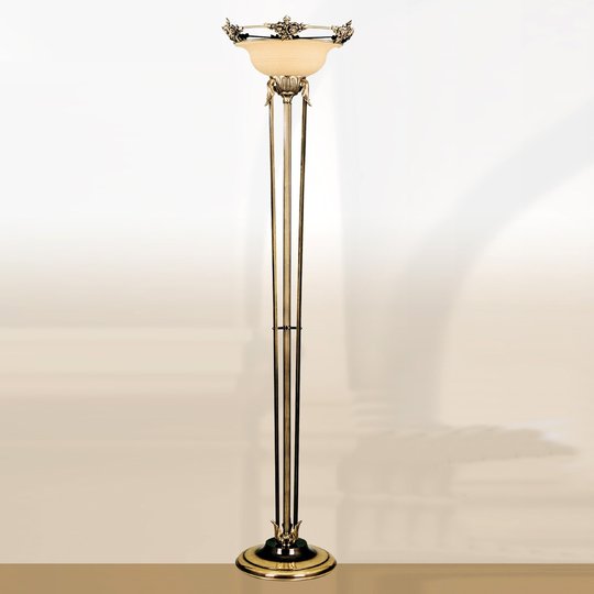 Graciös golvlampa RIALTO, glas bärnsten