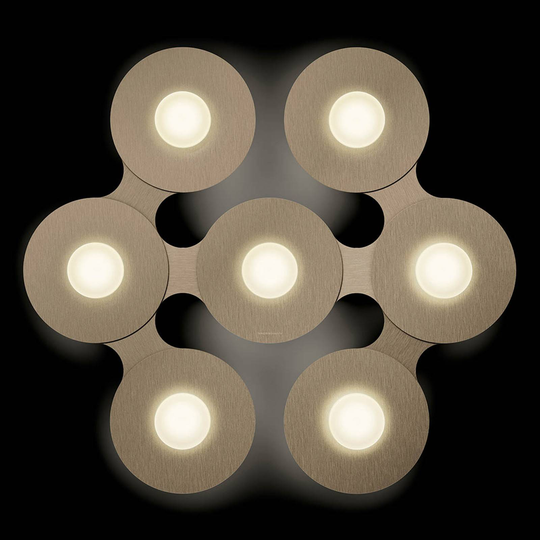 GROSSMANN Disc LED-taklampa, guldbrun, 7 lampor