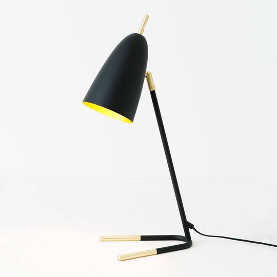 Bordslampa Obelisco, vippbar skärm, svart