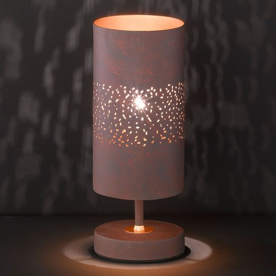 Metallbordslampa Ancona i antikbrunt