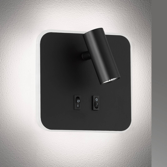 LED-vägglampa Mila med 2 omkopplare, svart matt