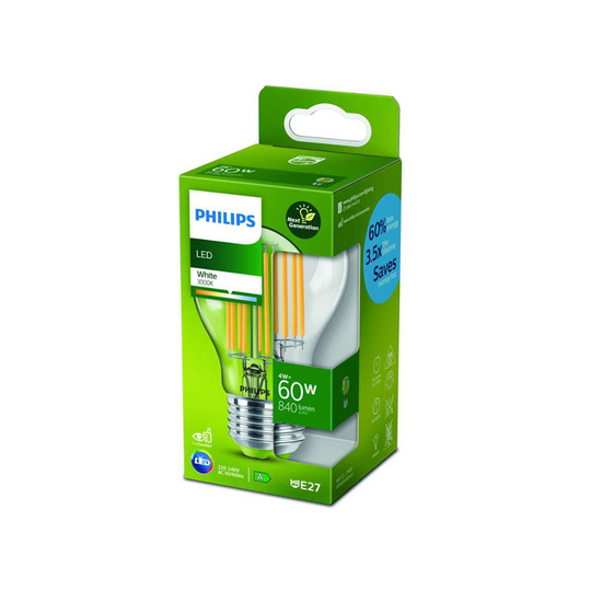 Philips LED-lampa E27 4W 3 000K filament 840 lm