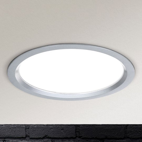 LED-inbyggnadslampa Spock dimbar Ø 17 cm silver