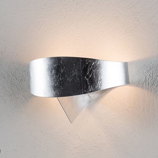 Silverfärgad designervägglampa Scudo