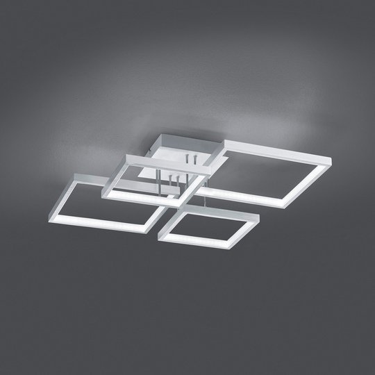 LED-taklampa Sorrento 52 x 52 cm borstat aluminium