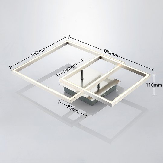Lindby Katianna LED-taklampa av 2 kvadrater