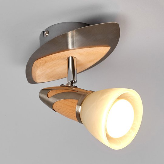 Spoten Marena med träapplikationer, E14 R50 LED