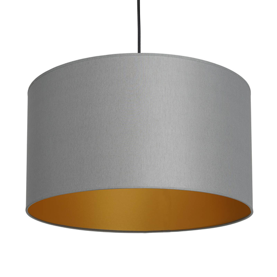 Hänglampa Soho cylindrisk 1 lampa Ø 40 cm grå/guld