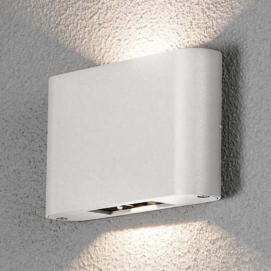 LED-utomhusvägglampa Chieri 2 lampor 18 cm vit