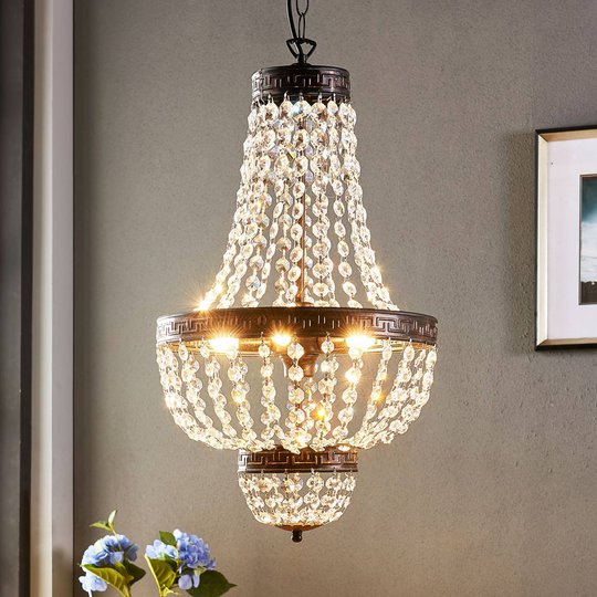 Fascinerande taklampa Jorve med kristall