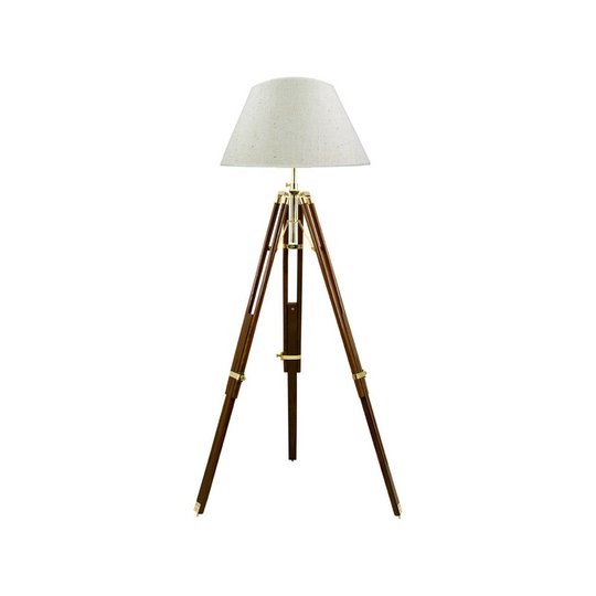 Trebent golvlampa Stativ, juteskärm 50 cm gräddvit