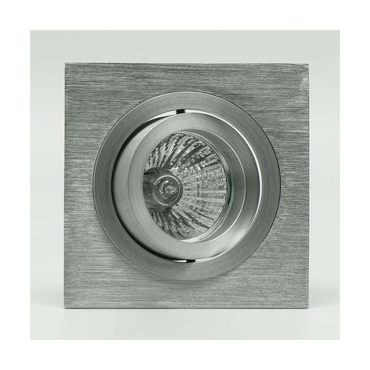 Inbyggnadslampa Básico, kantig, borstat aluminium
