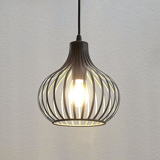 Burpendellampa Frances, brun, 1 lampa, Ø 23 cm