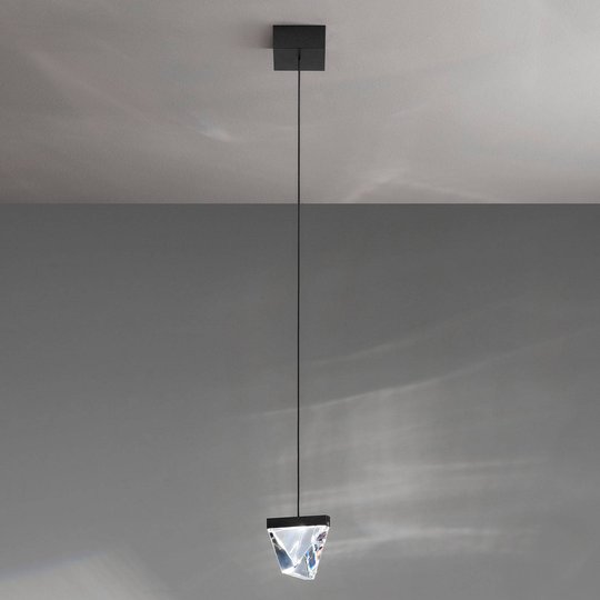 Fabbian Tripla LED-hänglampa kristall antracit