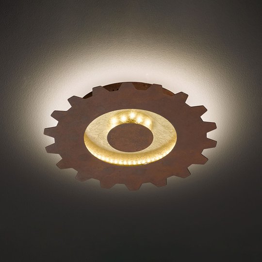 LED-taklampa Leif i kugghjulsoptik, Ø 30 cm