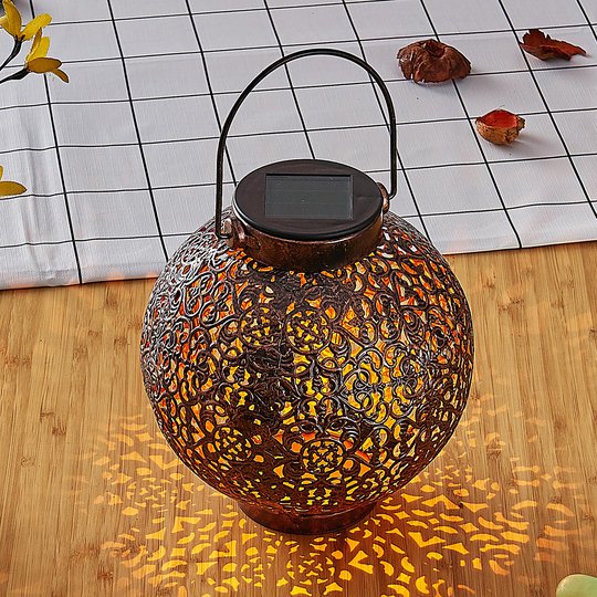 LED-solarlampa Dunjaris, ornament, koppar