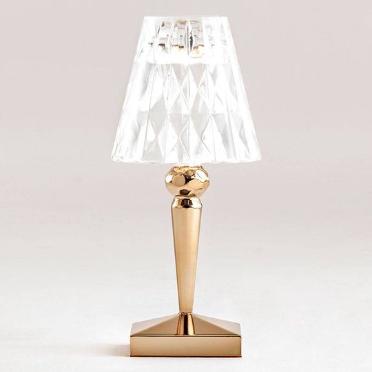Deko-LED-bordslampa Battery med IP54, guld