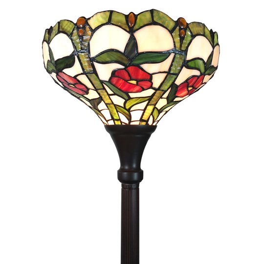 Golvlampa 6025 med glasskärmar i Tiffany-optik