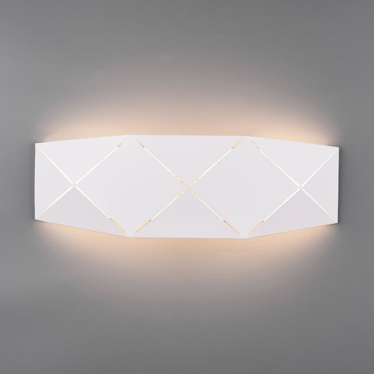 LED-vägglampa Zandor i vitt, bredd 40 cm