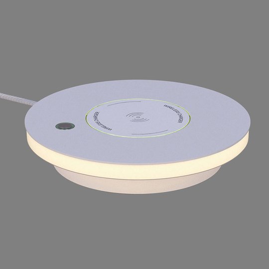 LED-bordslampa Ekil, QI-laddstation, vit