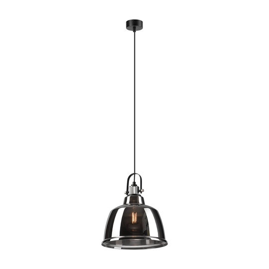 Hänglampa Leana, rökglas, 1 lampa, krom
