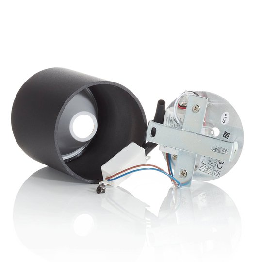 LED-taklampa Polasso rund, svart/guld