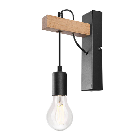 Vägglampa Tyske av trä, svart