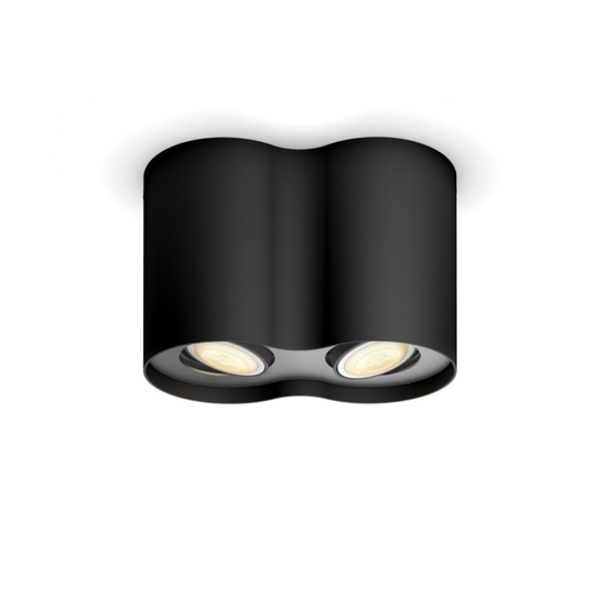 GU10 10W Pillar Hue Spot Svart X2