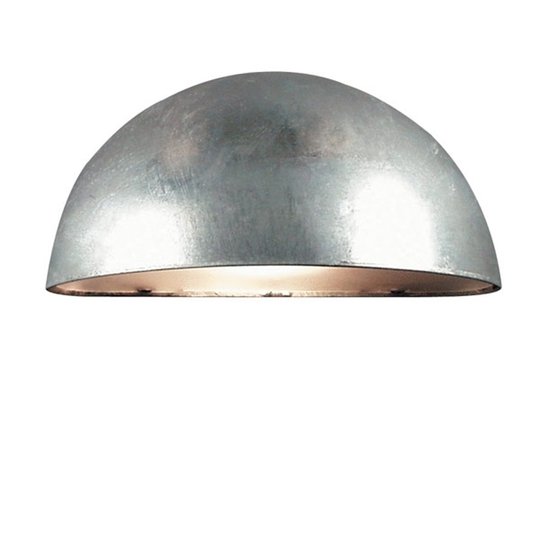 Vägglampa Bergen, halvrund, silvergrå