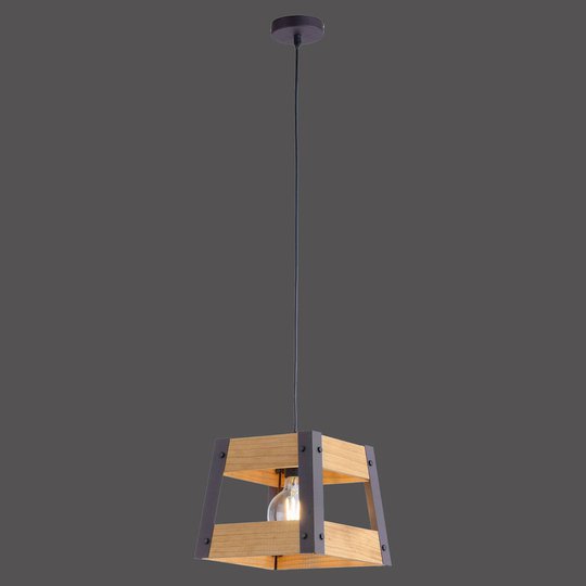 Hänglampa Crate av trä, 1 lampa