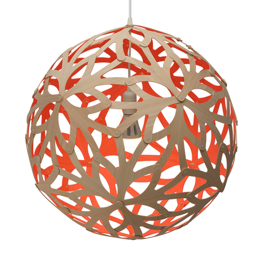 david trubridge Floral hänglampa Ø60cm bambu-röd