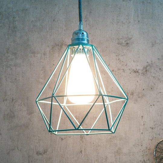 SEGULA Diamant hänglampa med burskärm i turkos