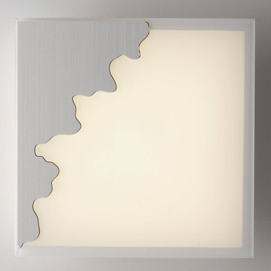Vägglampa Chic, kantig silver/satinerad 25 x 25 cm