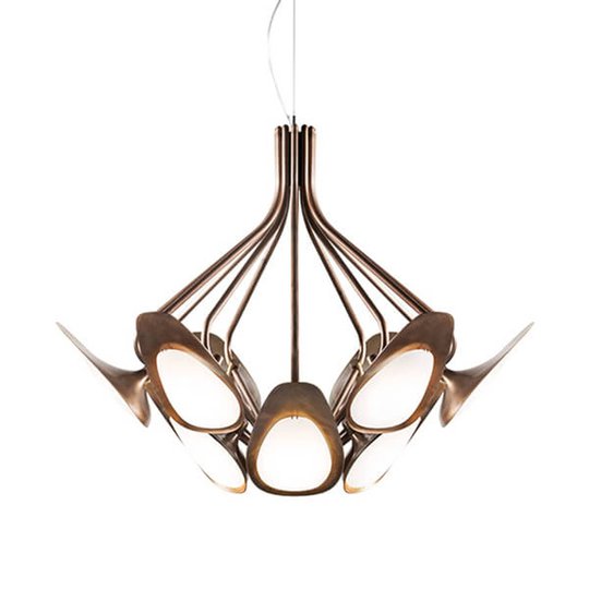 Bronsfärgad LED-taklampa Peacock