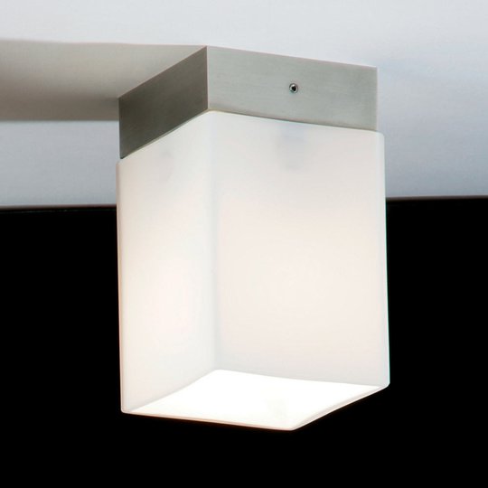 Kort taklampa QUADRO BOX SHORT, matt nickel