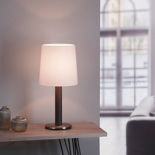 Rothfels Elif-bordslampa, vit cylinder ek mörk