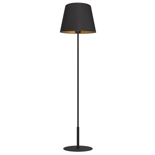 Golvlampa Soho, konisk, rakt svart/guld