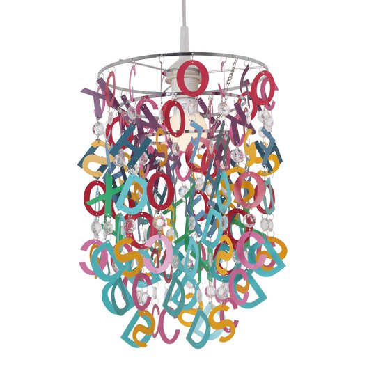 Hänglampa Letterly med pendlande bokstäver