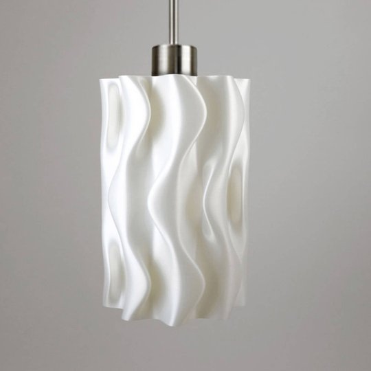 Hänglampa Amöba, 3D-tryck, vit