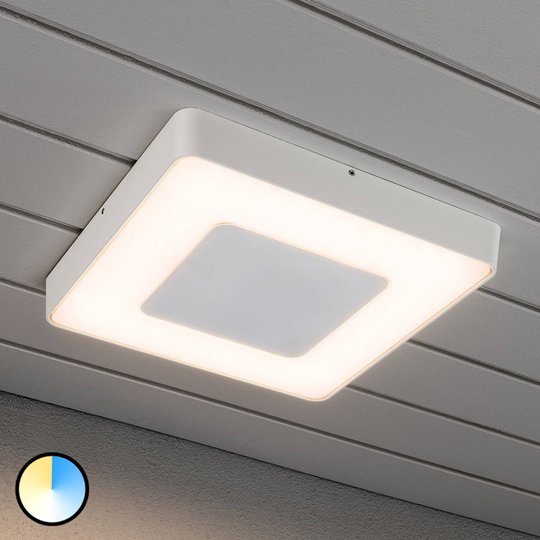 Carrara - vit, kvadratisk LED-utomhustaklampa