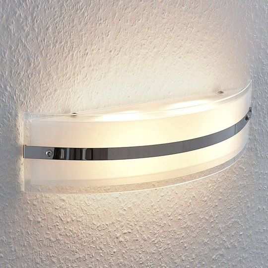 LED-vägglampa Zinka i glas, 37,5 cm