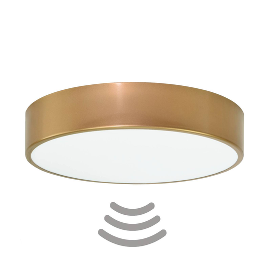 Taklampa Cleo 400, sensor, Ø 40 cm guld